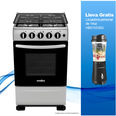 Combo de Estufa de 20" a gas Mabe EMA5120SG0 + Licuadora personal Hamilton Beach HB51101BG