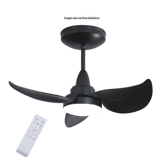 Abanico de techo 24", CM24DC31RB, color negro, con luz LED, Sankey