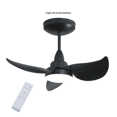 Abanico de techo 24", CM24DC31RB, color negro, con luz LED, Sankey