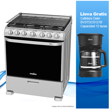 Combo de Estufa 30" Mabe EM7660CFIX1 + Cafetera Oster BVSTDCS121B 12 tazas.