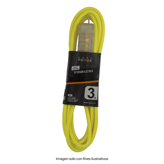 Extensión eléctrica de 3 metros de 3 conductores 16/3 125V - 60Hz