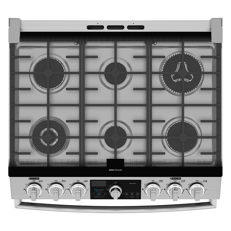 Combo de estufa a gas de 30" EMH7613DTSS0 Mabe+ + Cafetera Oster BVSTDCS121B 12 tazas.