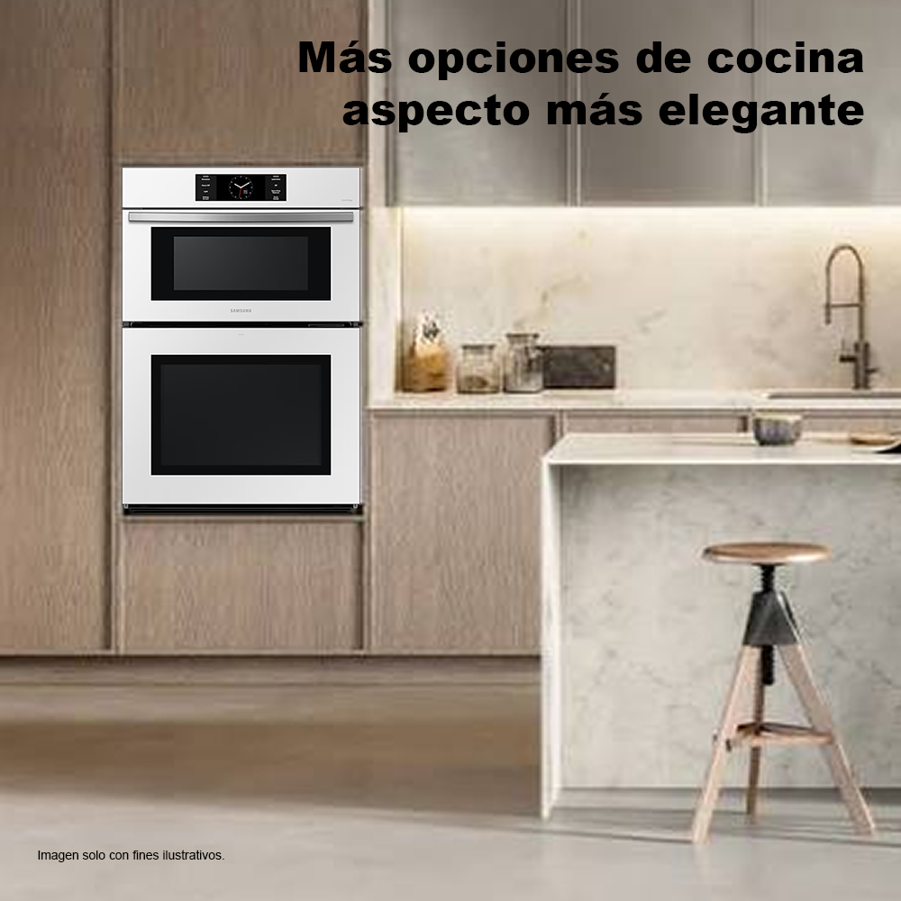 Horno empotrable eléctrico 30" NQ70CB700D12AA MICROONDAS 7.0 pc, sistema Flex Duo+ convección Dual Samsung.