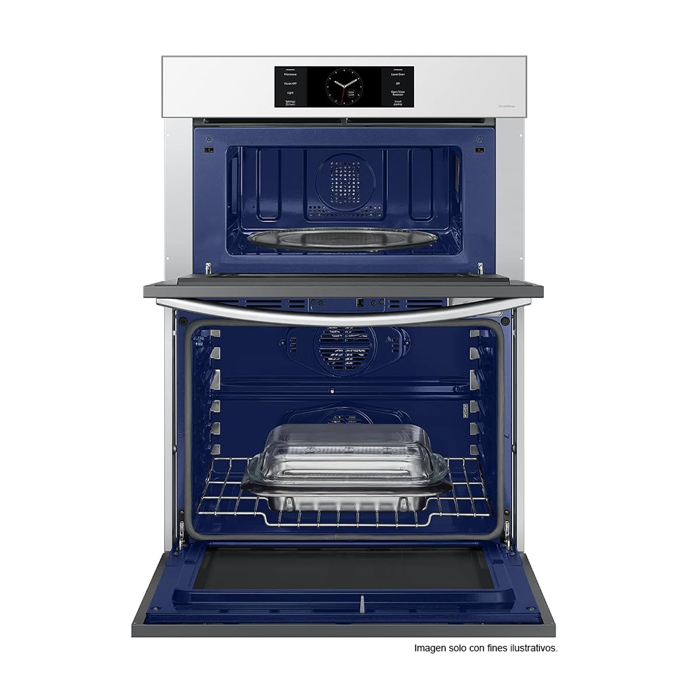 Horno empotrable eléctrico 30" NQ70CB700D12AA MICROONDAS 7.0 pc, sistema Flex Duo+ convección Dual Samsung.