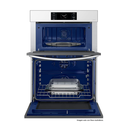 Horno empotrable eléctrico 30" NQ70CB700D12AA MICROONDAS 7.0 pc, sistema Flex Duo+ convección Dual Samsung.