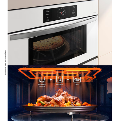 Horno empotrable eléctrico 30" NQ70CB700D12AA MICROONDAS 7.0 pc, sistema Flex Duo+ convección Dual Samsung.