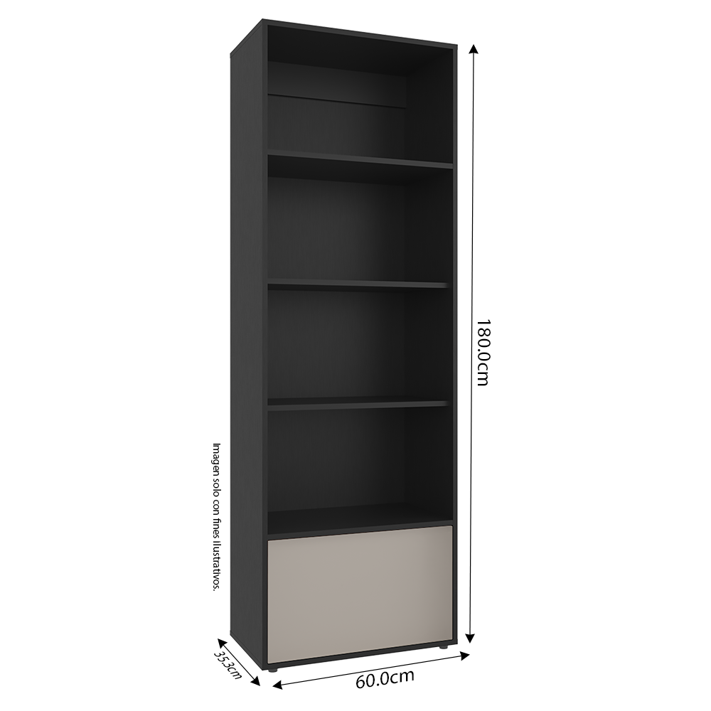 Biblioteca Funes Eco, BWC 14546, color Wengue y capri