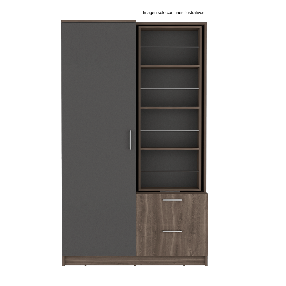 Closet Seville modelo CMP 10634, color milán y plata oscura