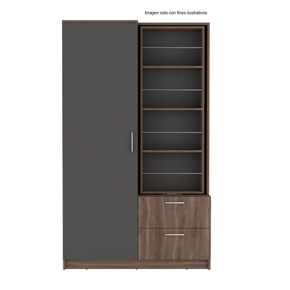 Closet Seville modelo CMP 10634, color milán y plata oscura