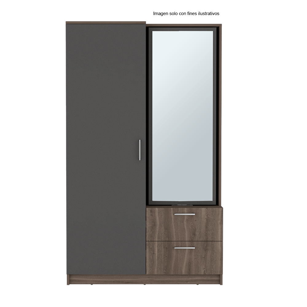Closet Seville modelo CMP 10634, color milán y plata oscura