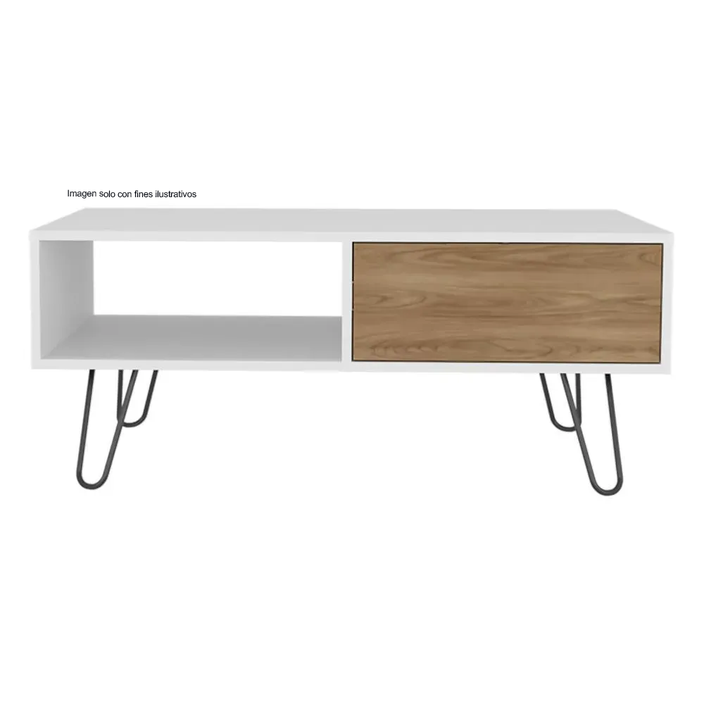 Mesa de centro TORI, MBF 10295 color blanco + fresno europeo