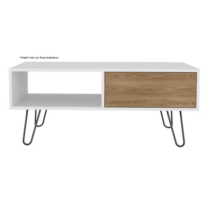 Mesa de centro TORI, MBF 10295 color blanco + fresno europeo