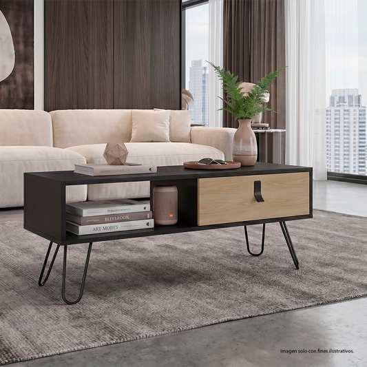 Mesa de centro MWF 14547 Huna vintage, color macademia wengue