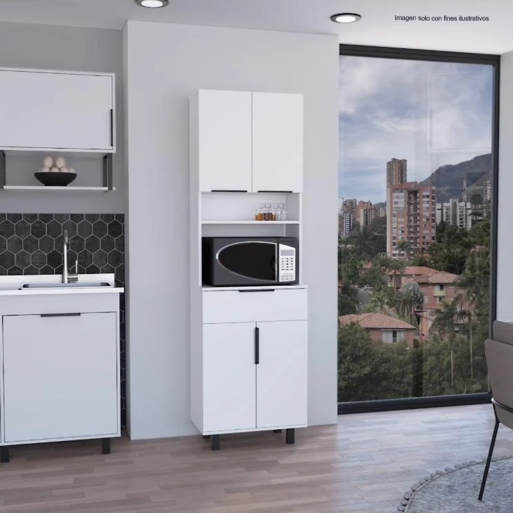 Alacena OSHAWA 60 color blanco, ALB 9666, amplio espacio de almacenaje.