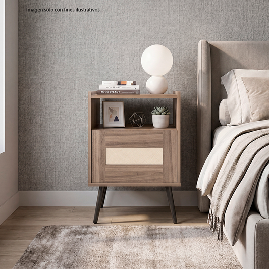 Meas de noche LITZA color Milan, modelo MAT 14549