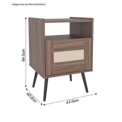 Meas de noche LITZA color Milan, modelo MAT 14549