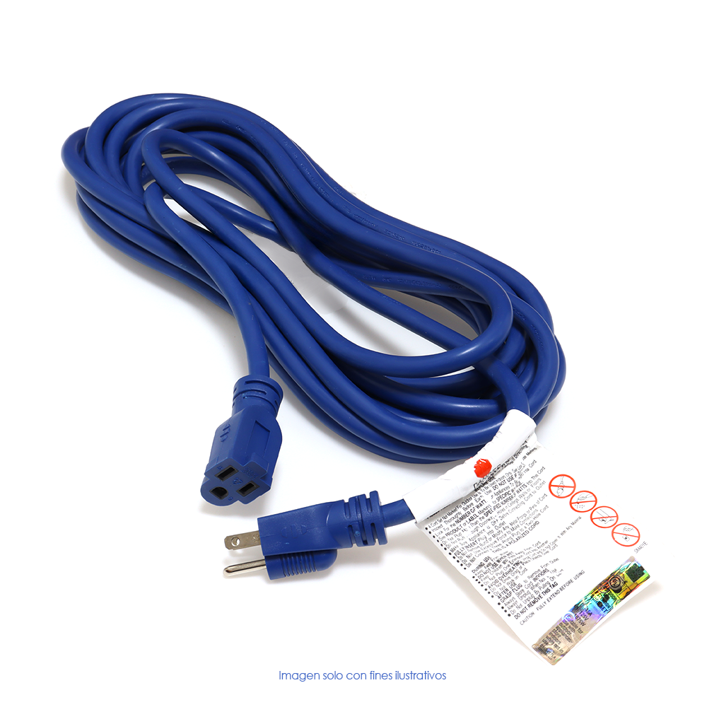 Extensión eléctrica 25 pies, color azul 12/3 modelo E33231 Best Value