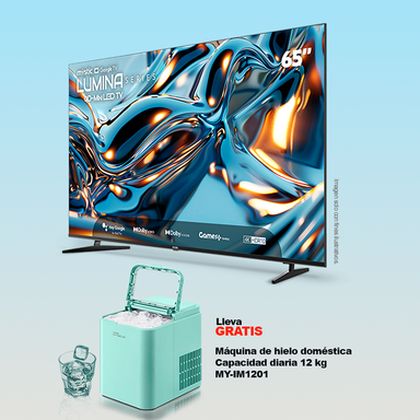 Combo de televisor 65" MY-SMIG65709 QD-MiniLED Mystic + Máquina de hielo MY-IM1201domestica Miracle.