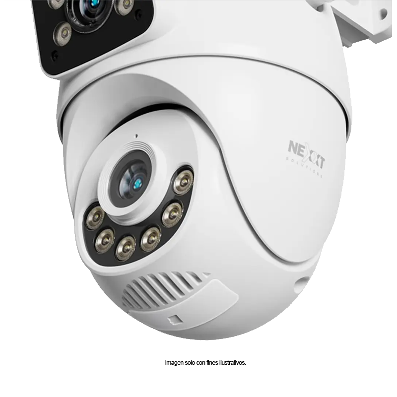 Cámara inteligente NHC-OP30DL Nexxt, Doble lente PTZ Dual, 2K + salida RJ45. IP65.