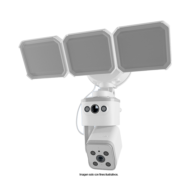 Cámara Smart Wi-Fi de doble lente con reflector NHC-FP50DL Nexxt. Alta intensidad luminaria 4000 lúmenes de poder y seguridad