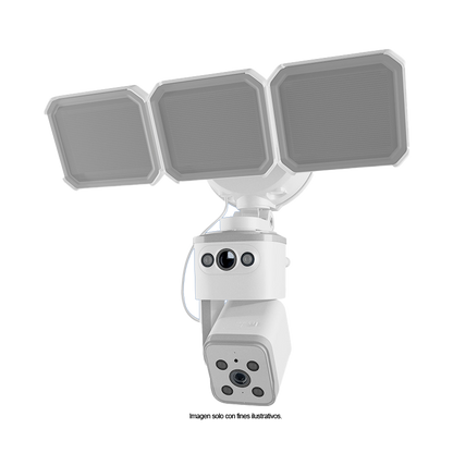 Cámara Smart Wi-Fi de doble lente con reflector NHC-FP50DL Nexxt. Alta intensidad luminaria 4000 lúmenes de poder y seguridad
