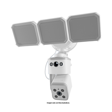 Cámara Smart Wi-Fi de doble lente con reflector NHC-FP50DL Nexxt. Alta intensidad luminaria 4000 lúmenes de poder y seguridad