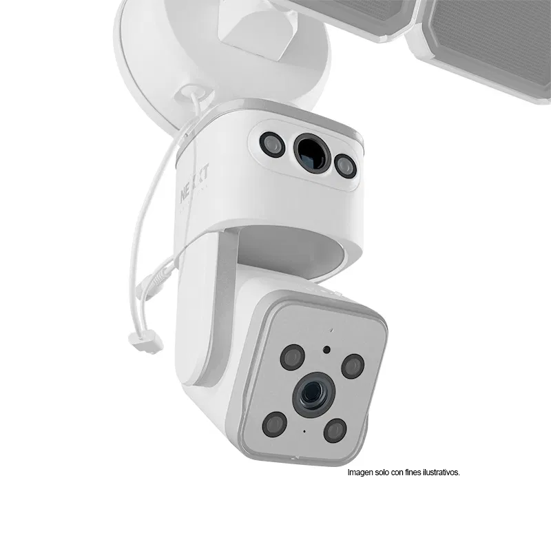 Cámara Smart Wi-Fi de doble lente con reflector NHC-FP50DL Nexxt. Alta intensidad luminaria 4000 lúmenes de poder y seguridad