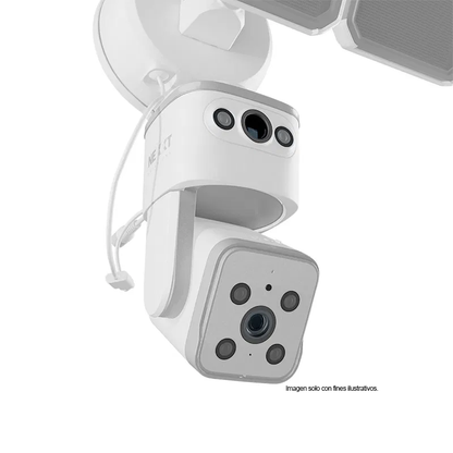 Cámara Smart Wi-Fi de doble lente con reflector NHC-FP50DL Nexxt. Alta intensidad luminaria 4000 lúmenes de poder y seguridad