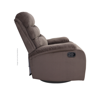 Sillón reclinable mecedora color chocolate, modelo 857-8018CHM, dimensiones: alto 103cm x ancho 76cm x prof. 93cm