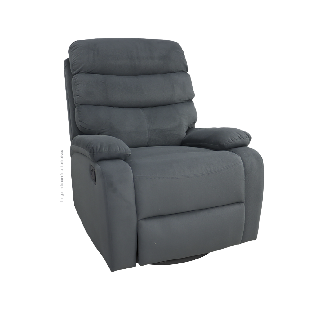 Sillón reclinable mecedora color gris, modelo 857-8018GM, dimensiones: alto 103cm x ancho 76cm x prof. 93cm