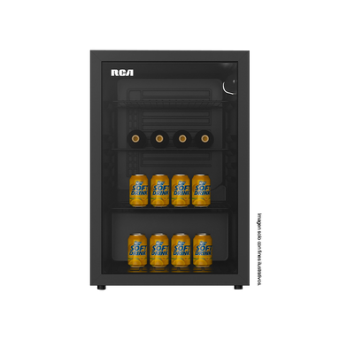 Refrigeradora Minibar 3.3pc, RCBC90 RCA, puerta de vidrio templado.