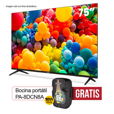 Televisor LED Smart 75" CLED75SDL7+ GRATIS Bocina PA-8DCN9B Sankey