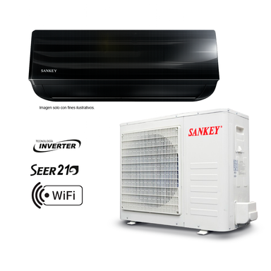Aire acondicionado Split 12000BTU, ES12IDW9M Sankey inverter, diseño en color negro de lujo
