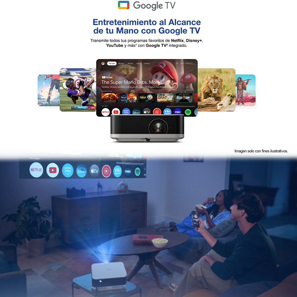Proyector portátil EPSON EF30, tecnología de proyección Triple Core Engine
