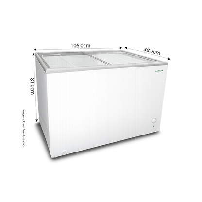 Congelador Horizontal 9pc RFG-0977F Sankey tapa de vidrio uso comercial.