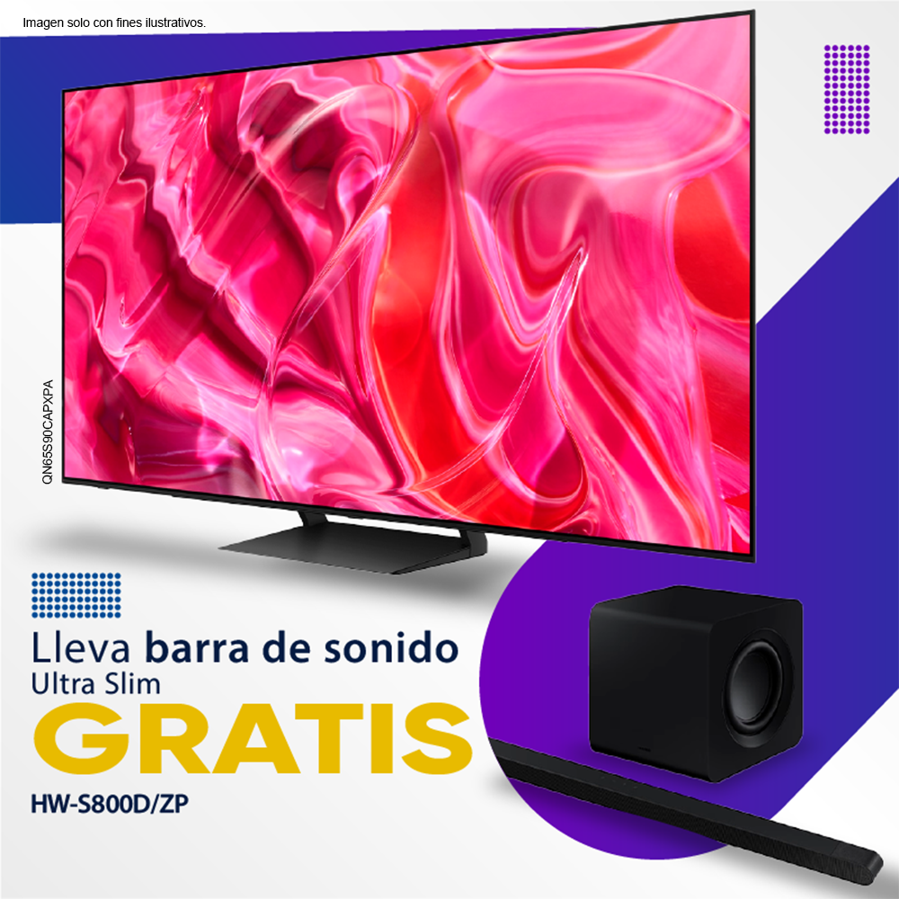 COMBO Televisor 65" QN65S90CAPXPA + Teatro en casa HW-S800D/ZP Ultra Slim HW-S800D Samsung