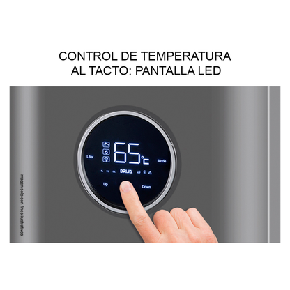 Calentador de agua a gas 17 litros/ min. CLT17L BLACK Drija, encendido eléctrico automático, de 35°C a 65°C panel control digital.