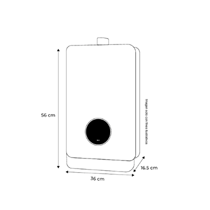 Calentador de agua a gas 17 litros/ min. CLT17L BLACK Drija, encendido eléctrico automático, de 35°C a 65°C panel control digital.