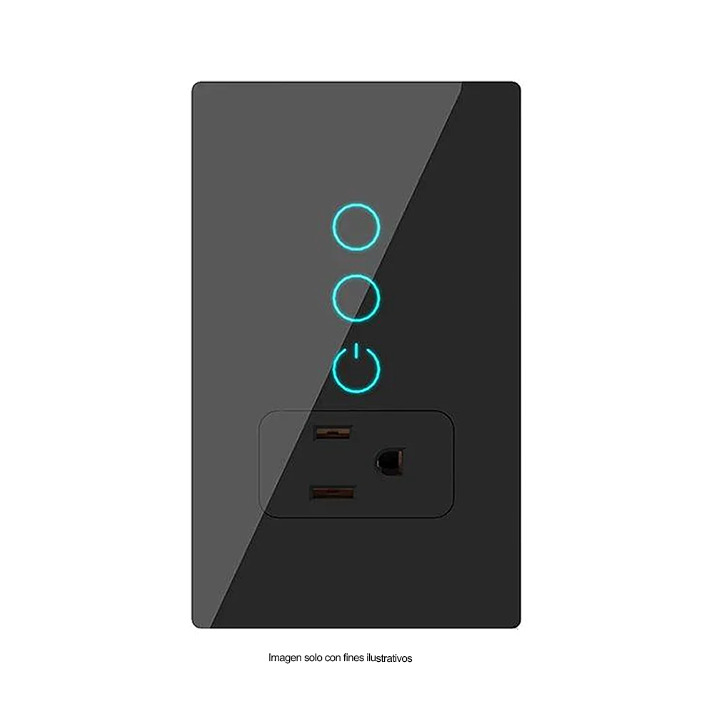 Toma corriente Touch ML2W1SUSB, color negro.
