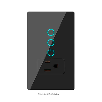 Toma corriente Touch ML2W1SUSB, color negro.