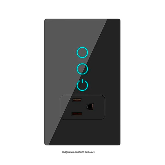 Toma corriente Touch ML2W1SUSB, color negro.