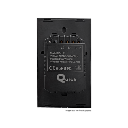 Interruptor de luz inteligente 2GANG+BLE DS121B2G