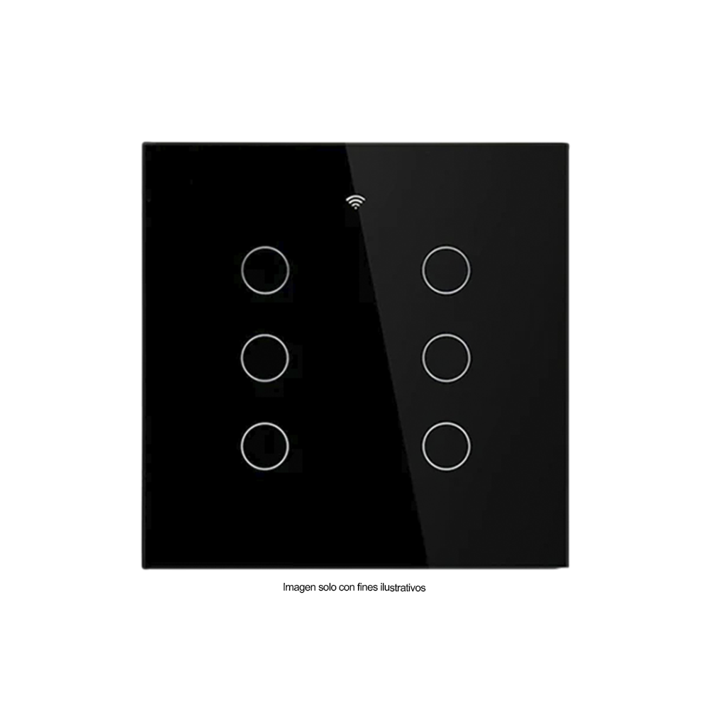 Interruptor de luz inteligente 6 botones Modelo: BLACK DS121B6G