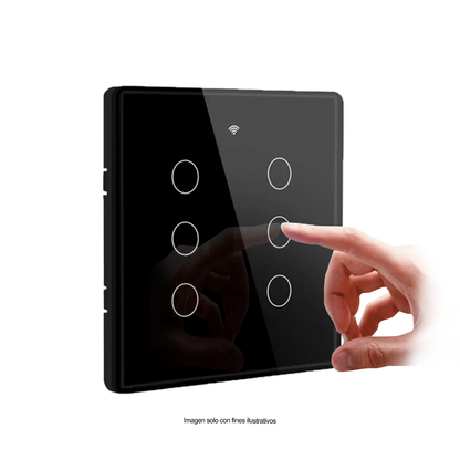 Interruptor de luz inteligente 6 botones Modelo: BLACK DS121B6G