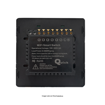 Interruptor de luz inteligente 6 botones Modelo: BLACK DS121B6G