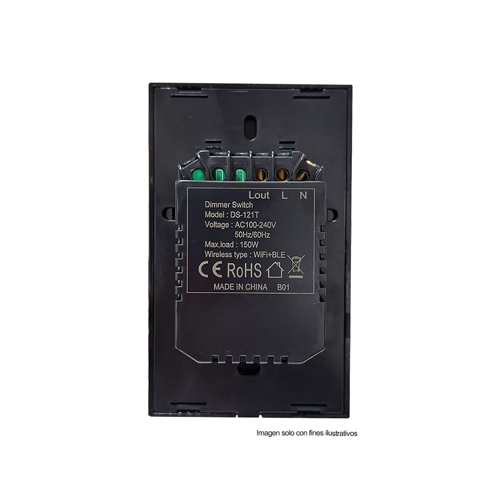 Interruptor de luz inteligente - 1 Botón con Dimmer - WiFi + Bluetooth SBMD1US
