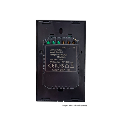 Interruptor de luz inteligente - 1 Botón con Dimmer - WiFi + Bluetooth SBMD1US