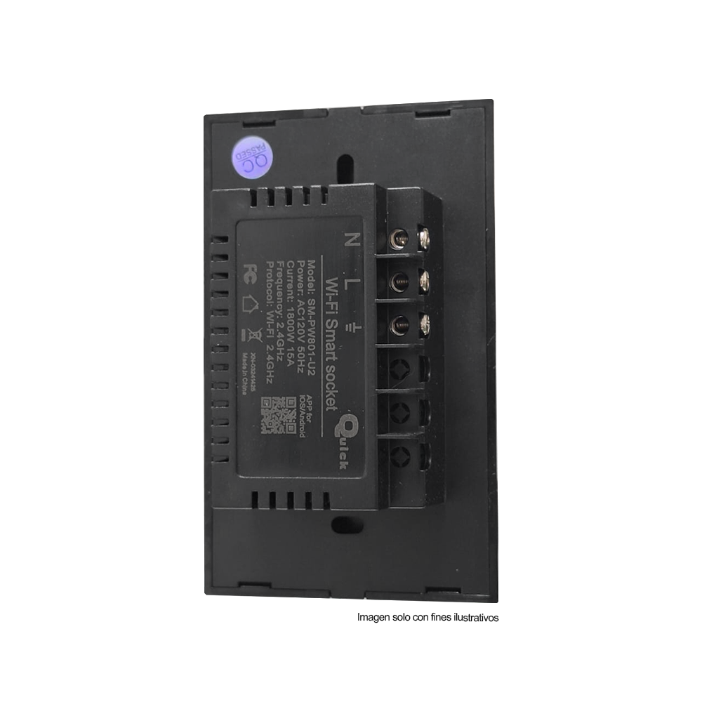 Tomacorriente Touch color negro QUICKPW801UB