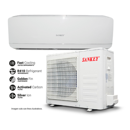 Aire acondicionado básico Split ES12R410D3 de 12000 BTU. Sankey