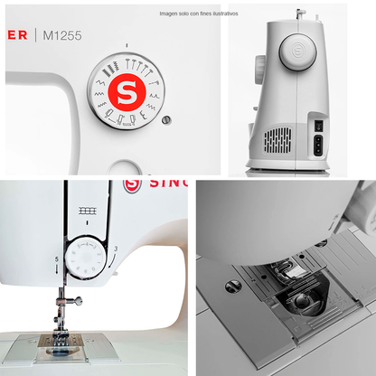 Máquina de coser M1255 SINGER, selector de ancho ZIGZAG